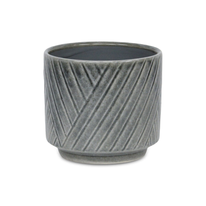 5919GR - Parlora Diagonal Gray Pot