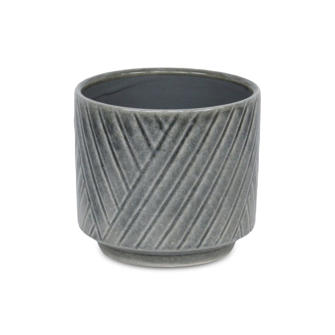 5919GR - Parlora Diagonal Gray Pot