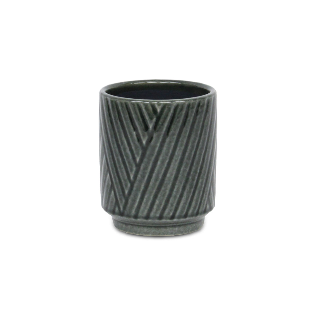 5919DG - Parlora Diagonal Dark Gray Pot