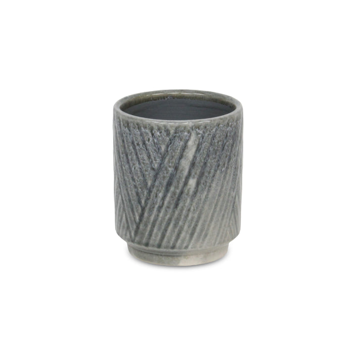 5919GR - Parlora Diagonal Gray Pot