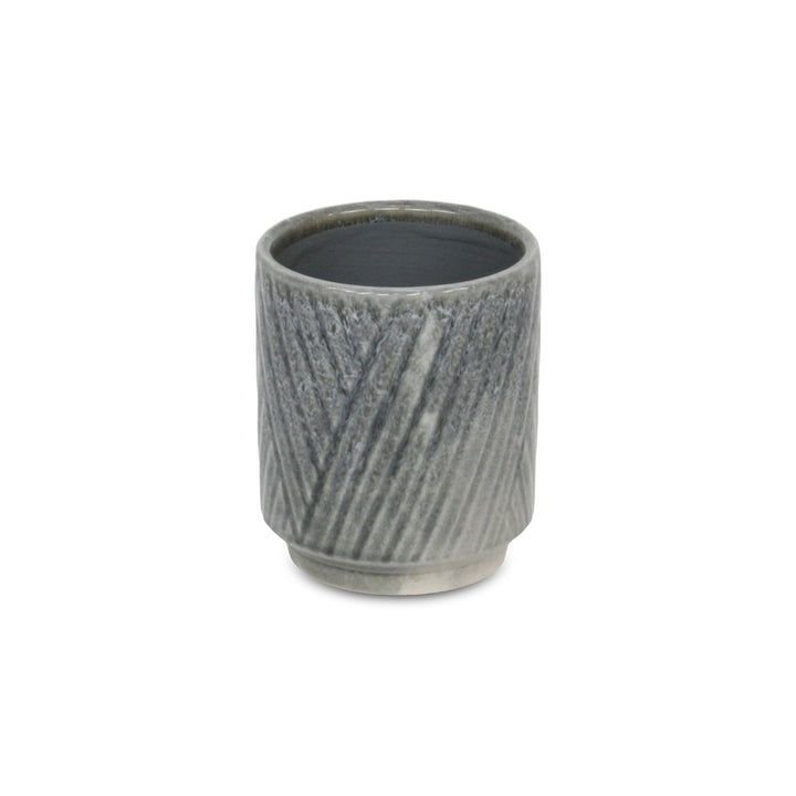 5919GR - Parlora Diagonal Gray Pot