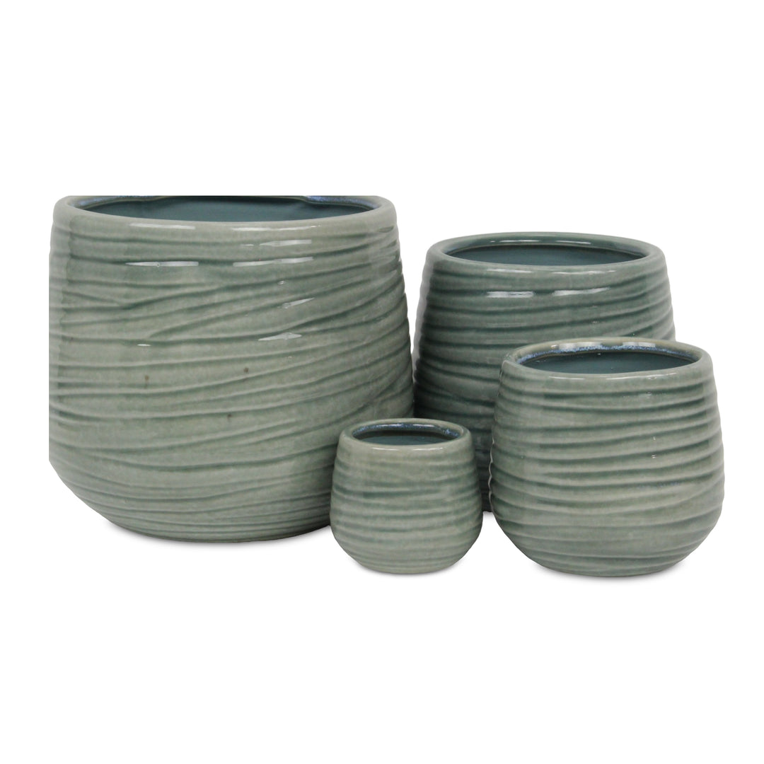 5924GRN - Fairloam Wavey Green Pot