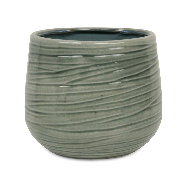 5924GRN - Fairloam Wavey Green Pot