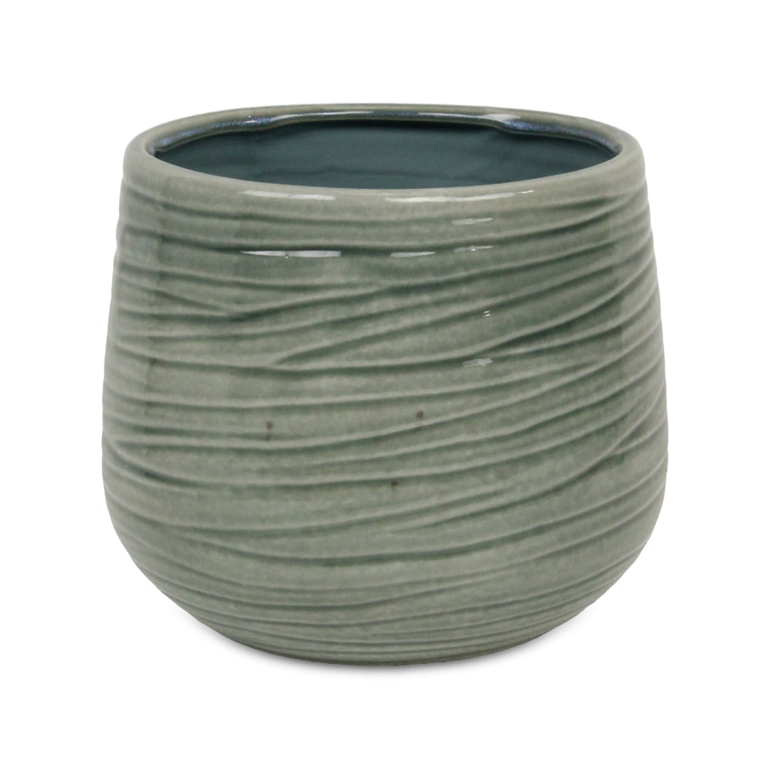 5924GRN - Fairloam Wavey Green Pot