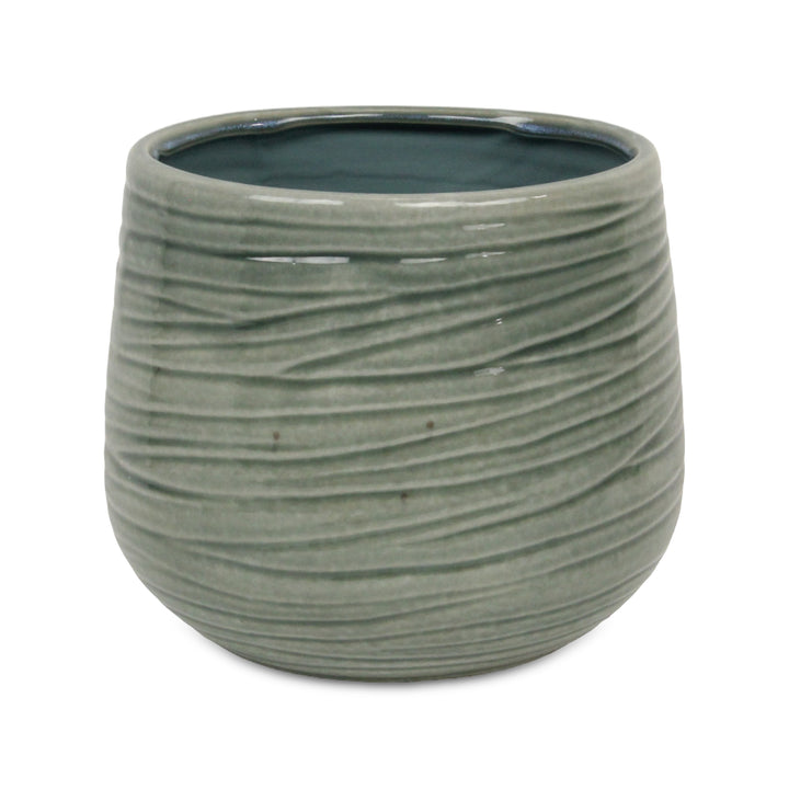 5924GRN - Fairloam Wavey Green Pot