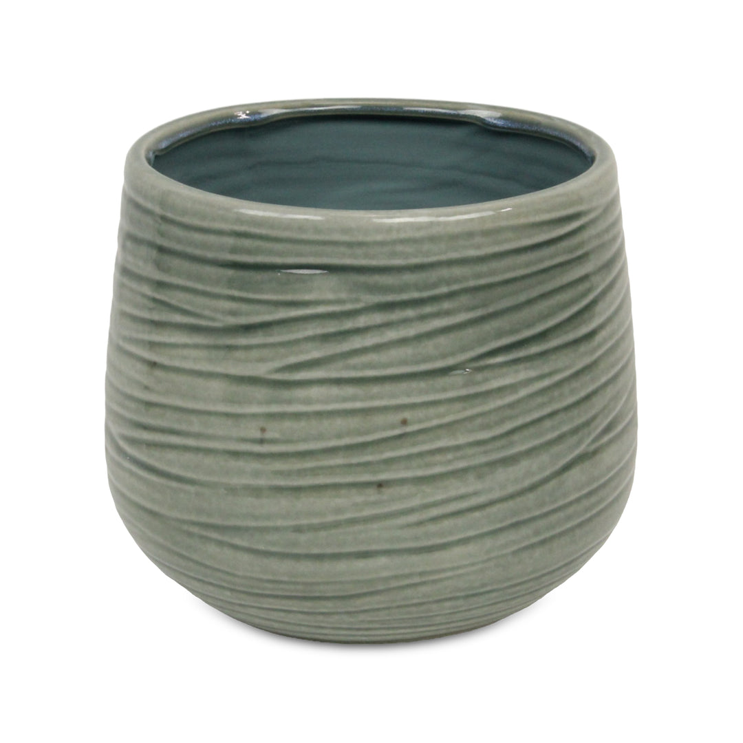 5924GRN - Fairloam Wavey Green Pot