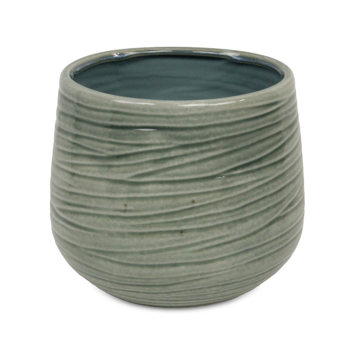 5924GRN - Fairloam Wavey Green Pot