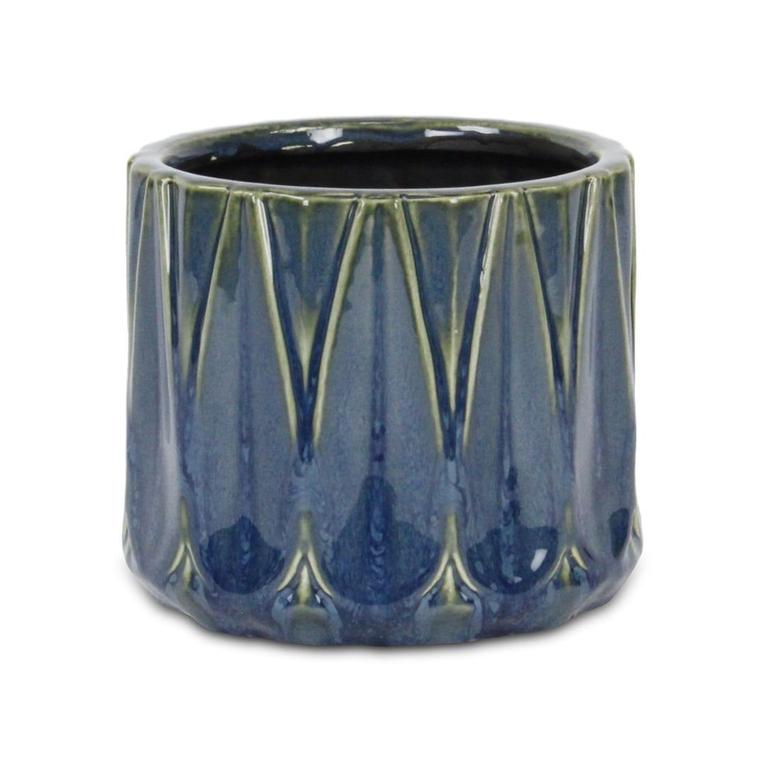 5943 - Tasselea Round Blue Pot