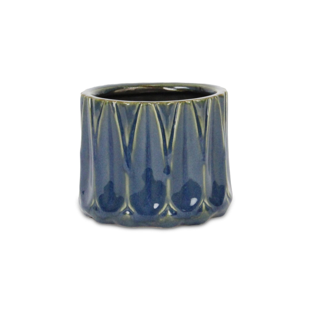 5943 - Tasselea Round Blue Pot