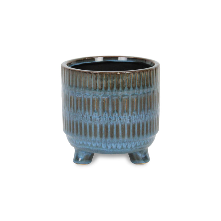 5945 - Victrola Raised Round Blue Pot
