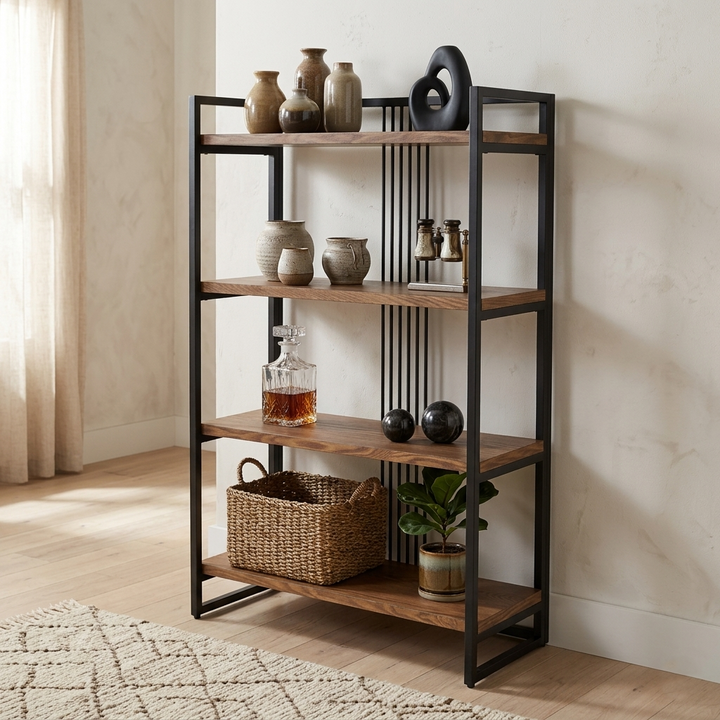 5976 - Lauxel Metal Wood Shelf