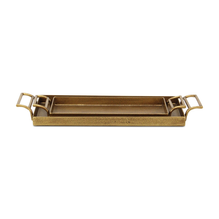 6013-2GD - Khilvo Set of 2 Cast Iron Trays