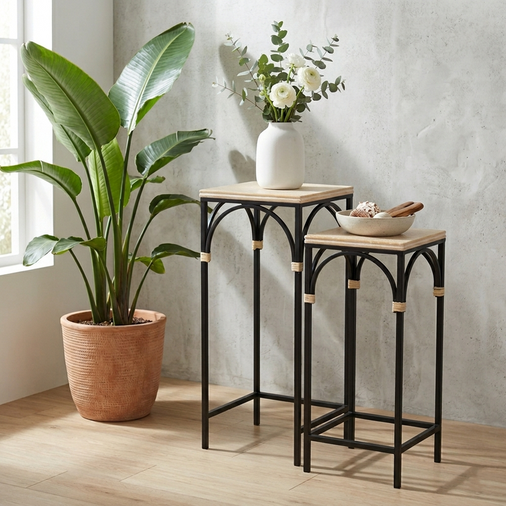 6023-2 - Claudette Square Set of 2 Tables