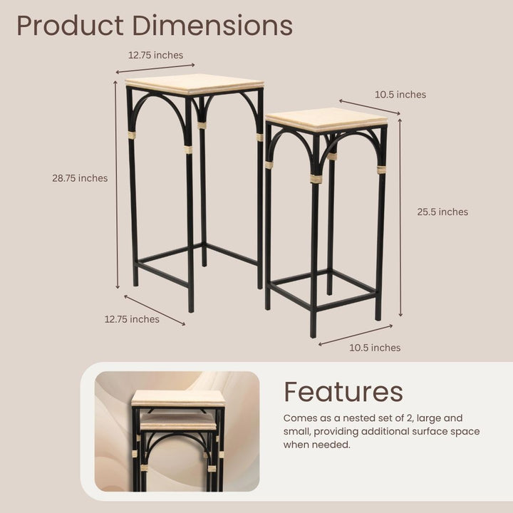 6023-2 - Claudette Square Set of 2 Tables