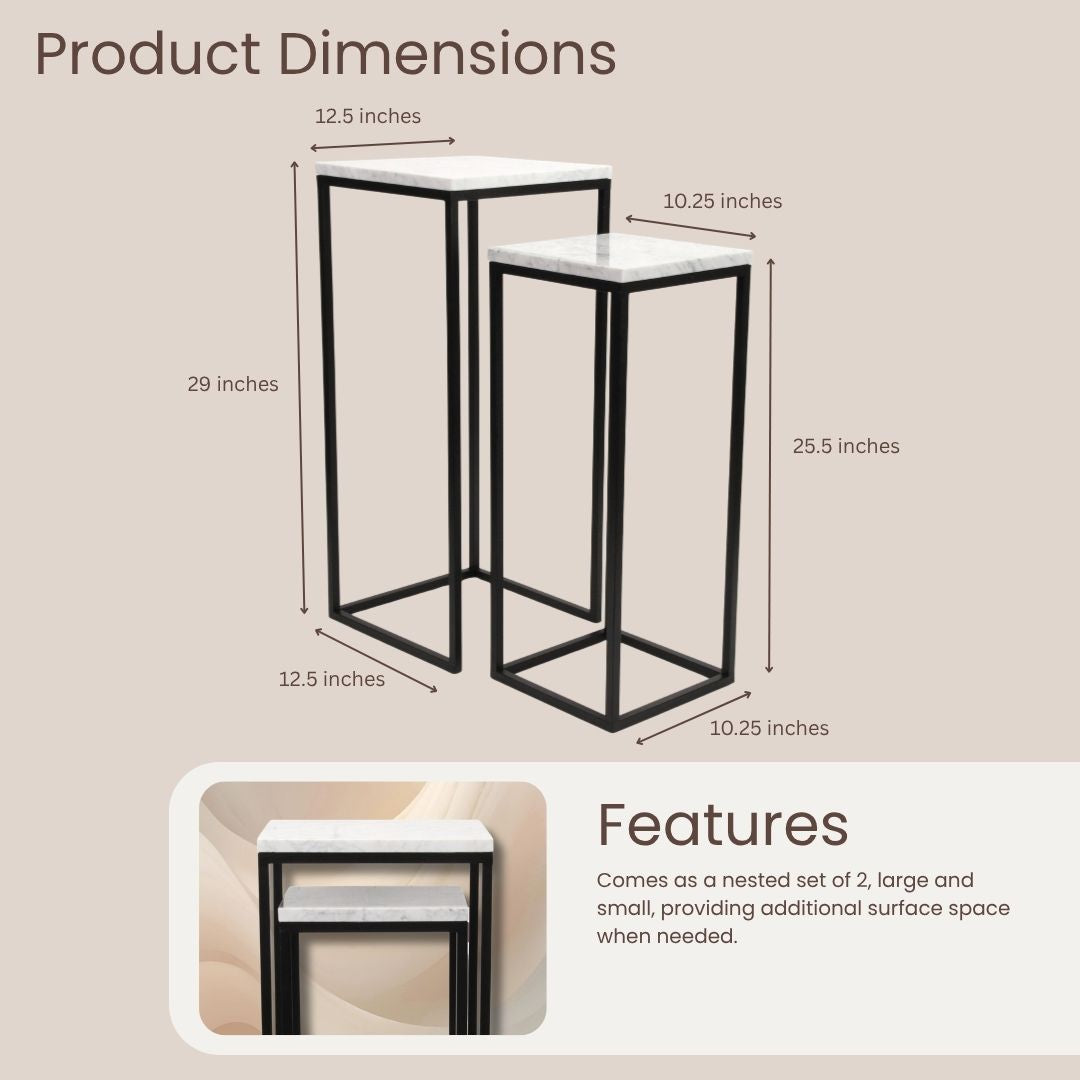 6025-2 - Sarraseau Marble Side Tables