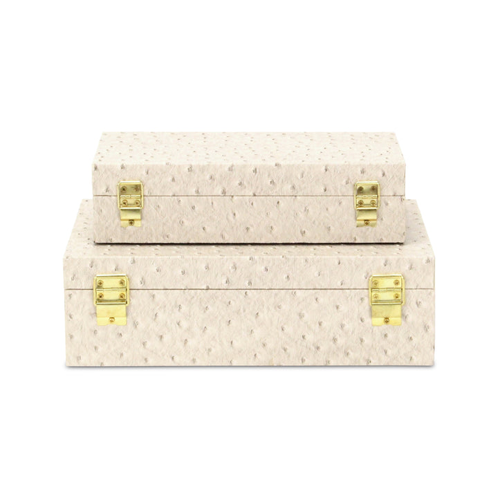 6053-2CROS - Canorus Ostritch Pattern Box Set - Cream