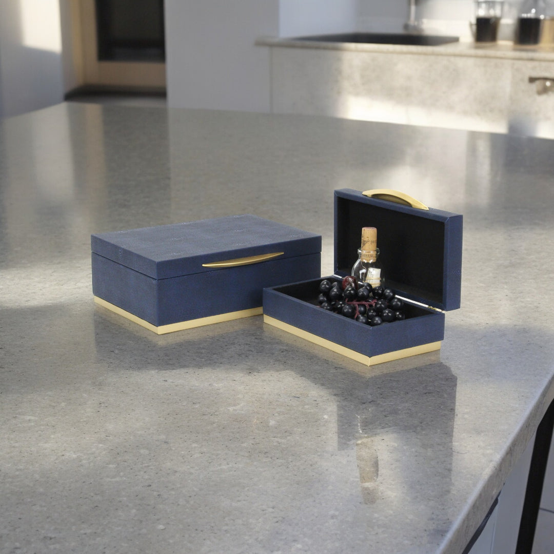 6054-2 - Zynova Rectangle Shagreen Boxes