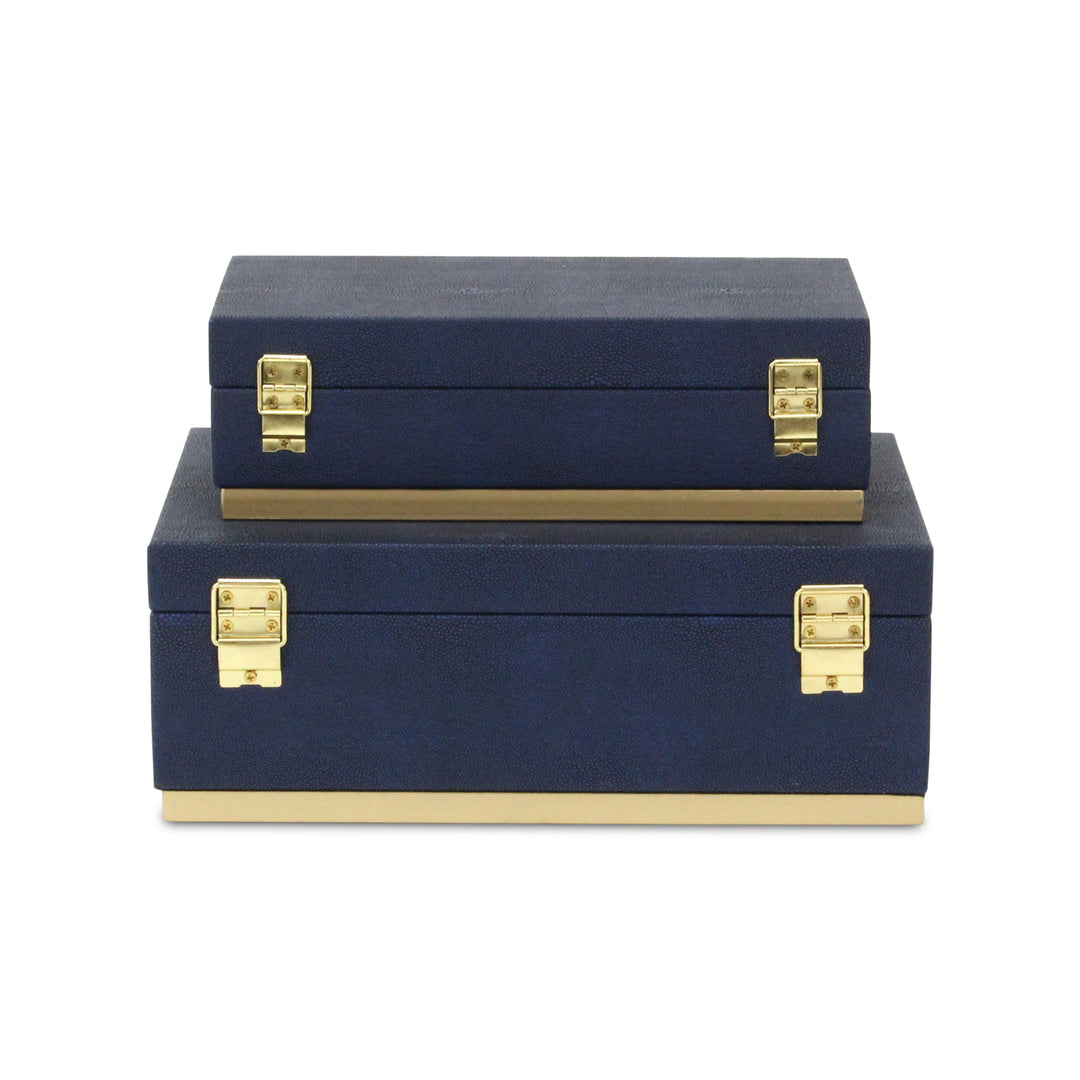 6054-2 - Zynova Rectangle Shagreen Boxes