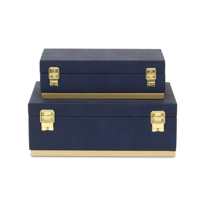 6054-2 - Zynova Rectangle Shagreen Boxes