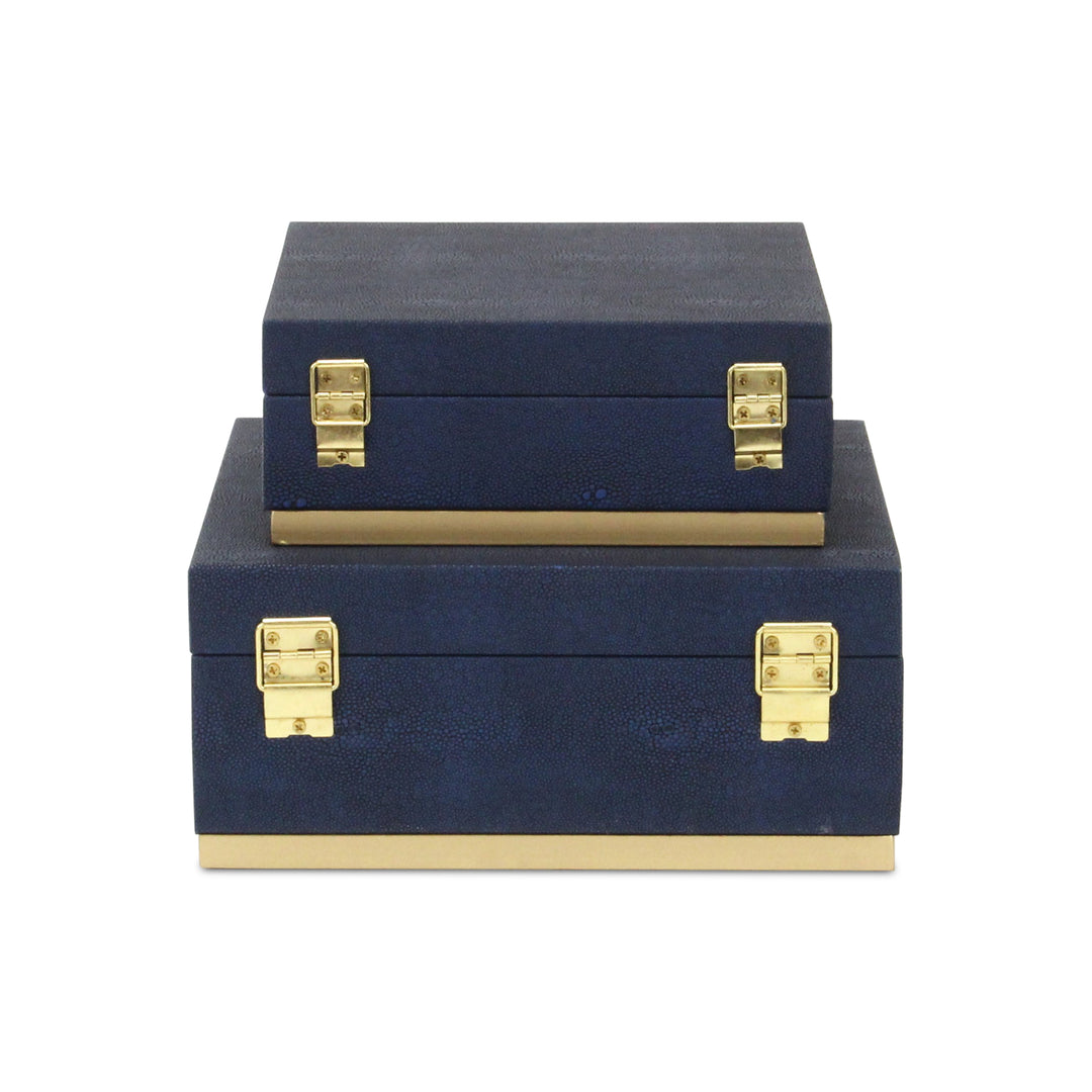 6055-2 - Zynova Square Shagreen Boxes
