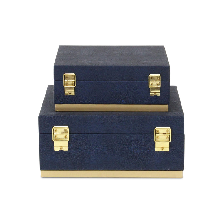 6055-2 - Zynova Square Shagreen Boxes