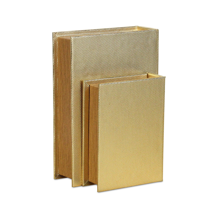 6079-2 - Liniva Woven Pattern Book Boxes