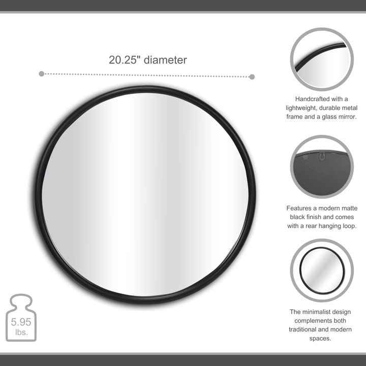 6109BK - Vista Round Wall Mirror