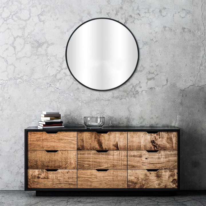 6109BK - Vista Round Wall Mirror