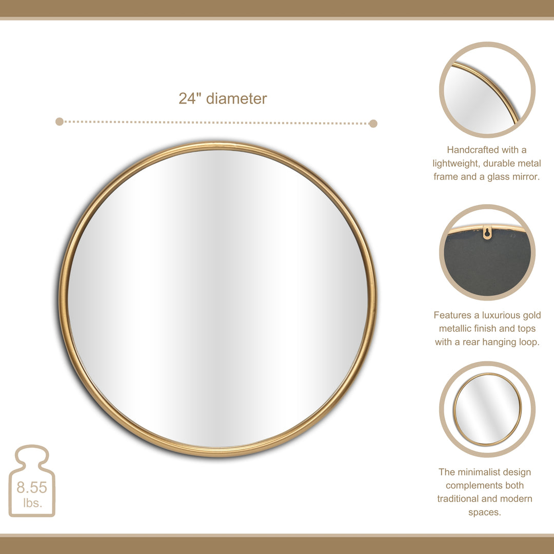 6109GD-L - Vista Round Gold Mirror
