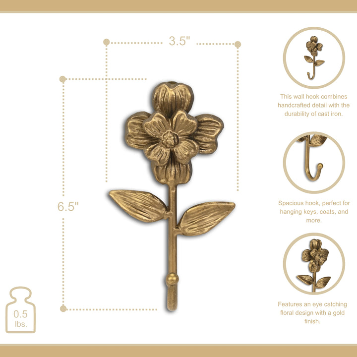 6115 - Mythra Flower Cast Iron Hook