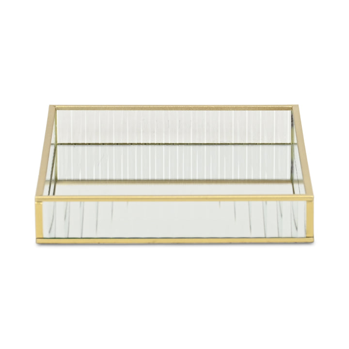 6136GD - Veldra Gold Rect Glass Tray
