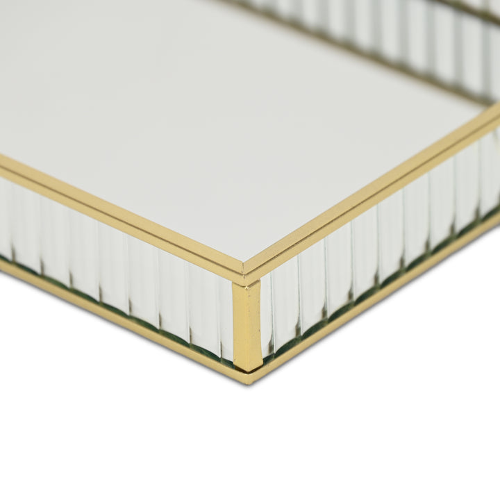 6136GD - Veldra Gold Rect Glass Tray