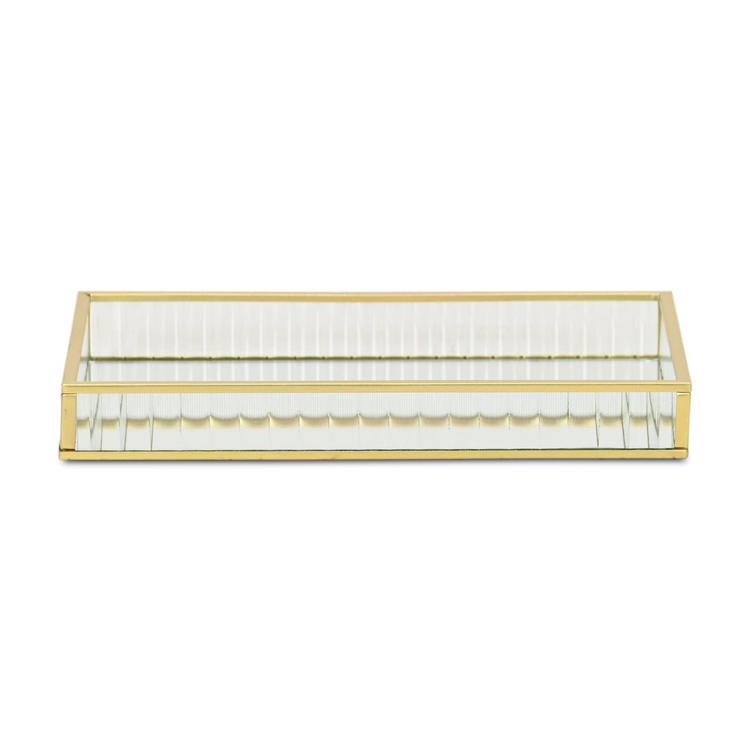 6136GD - Veldra Gold Rect Glass Tray