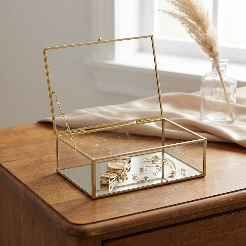 6138 - Lume Glass & Metal Box