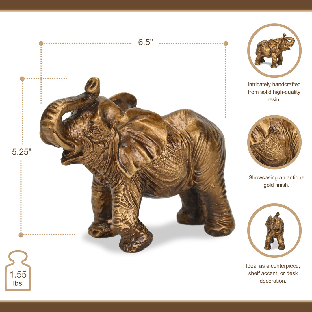 6152GD - Bovira Resin Elephant
