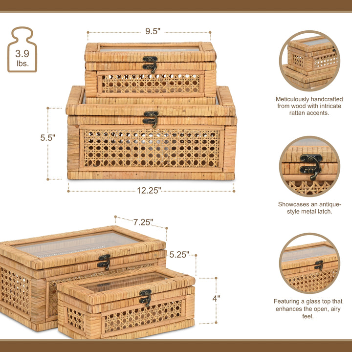 6162-2 - Brielle Set of 2 Rattan Boxes