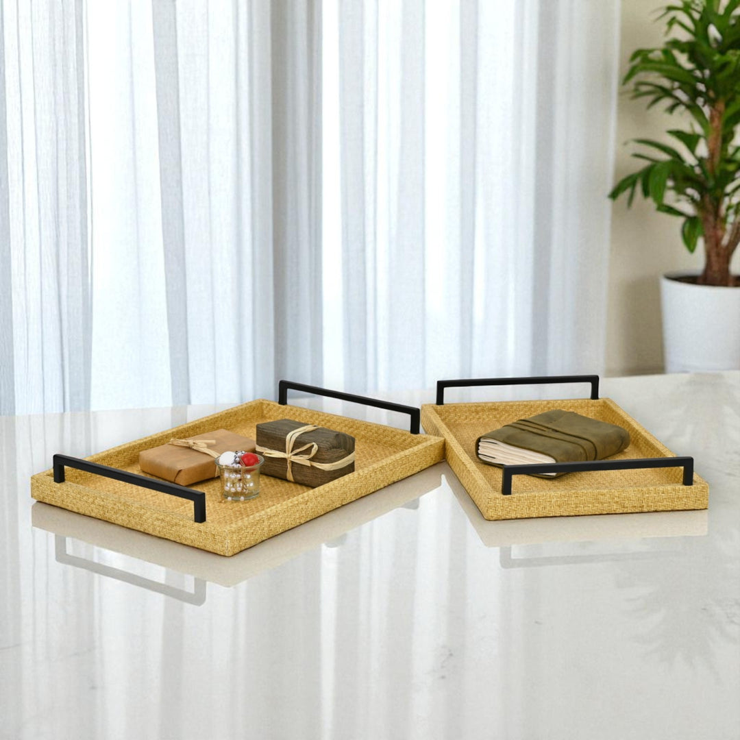 6181-2 - Ferelith Artafiber Wicker Style Tray Set