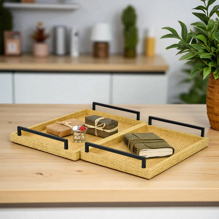 6181-2 - Ferelith Artafiber Wicker Style Tray Set