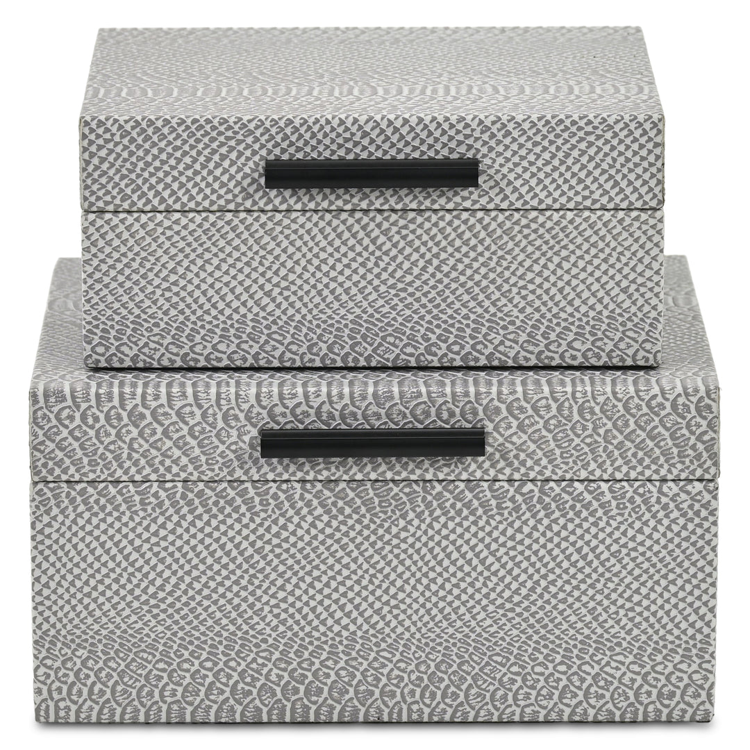 6203-2GR - Anouk Snakeskin Themed Vinyl Box Set - Gray