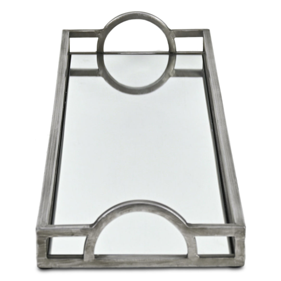 6215SV - Verena Silver Metal & Mirror Tray