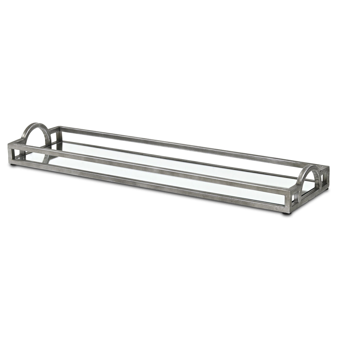 6215SV - Verena Silver Metal & Mirror Tray