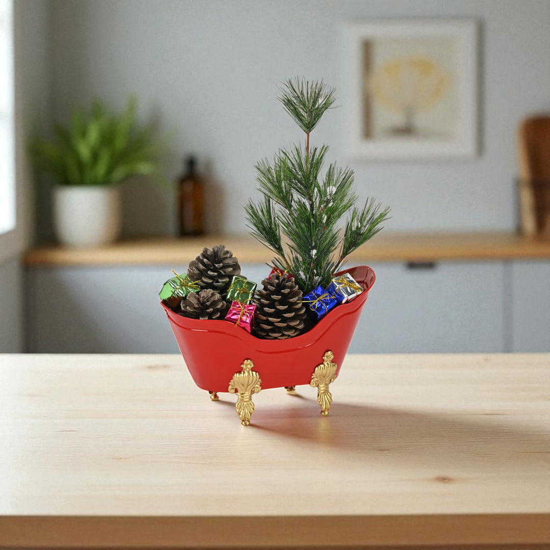 6223RD - Eirlys Red and Gold Christmas Tub