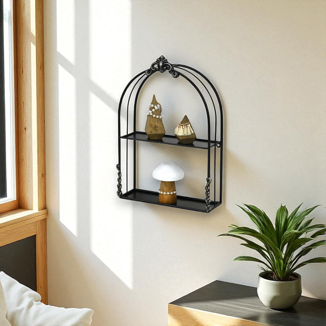 6230BK - Sophronia Two Tier Vintage Wall Shelf