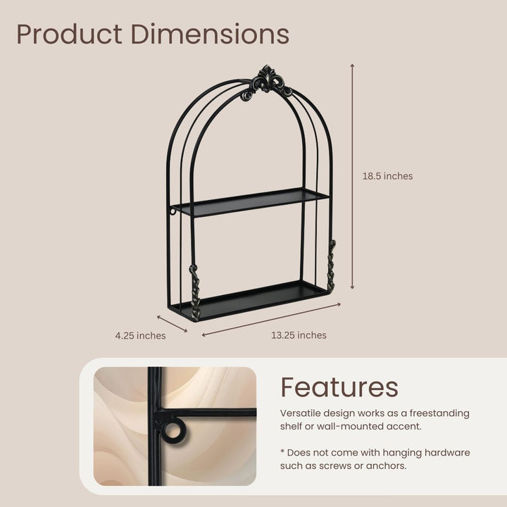 6230BK - Sophronia Two Tier Vintage Wall Shelf