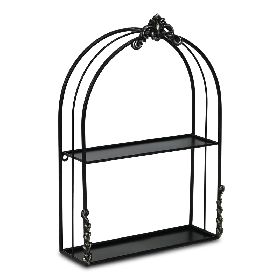 6230BK - Sophronia Two Tier Vintage Wall Shelf