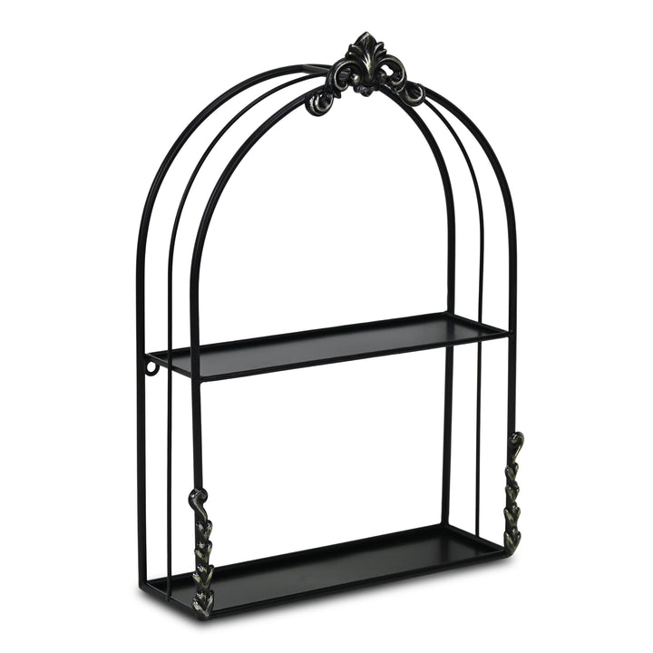 6230BK - Sophronia Two Tier Vintage Wall Shelf