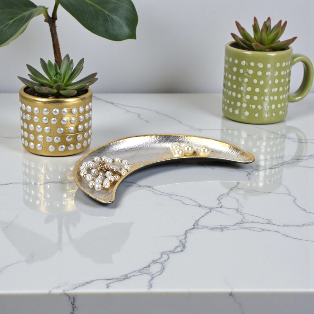 6242SV - Ecara Silver Metal Catchall Dish