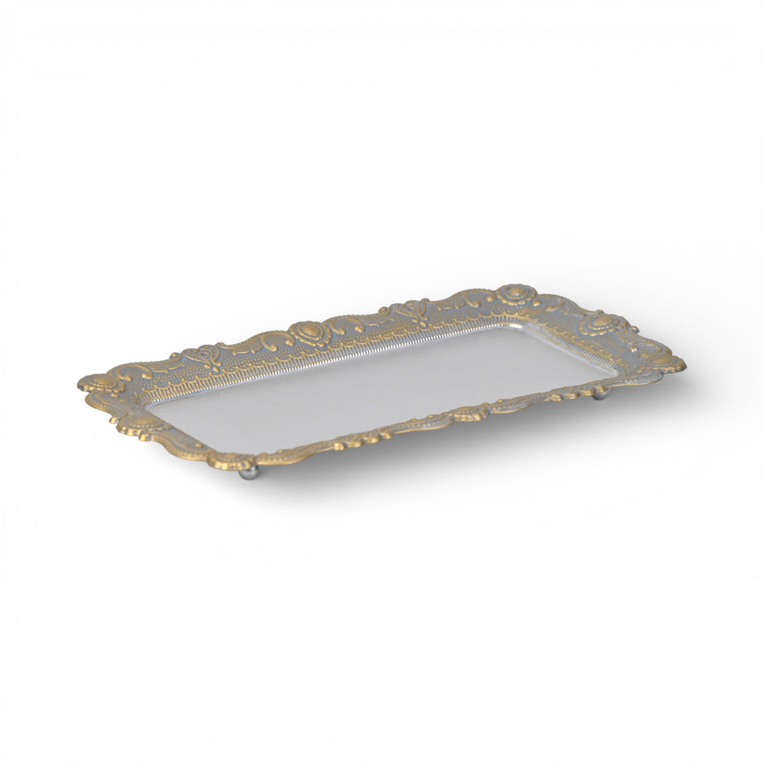 6243SV - Ecara Silver Metal Table Tray