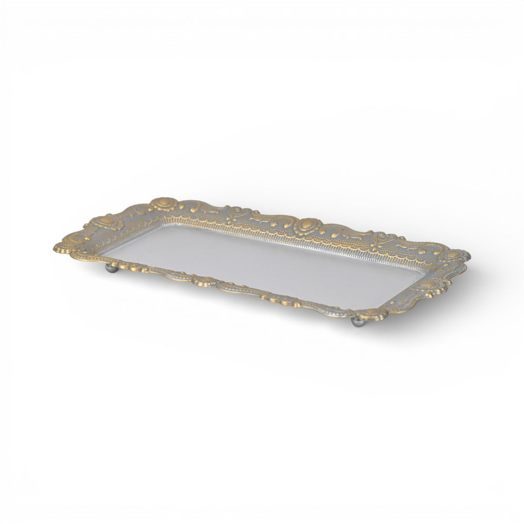 6243SV - Ecara Silver Metal Table Tray
