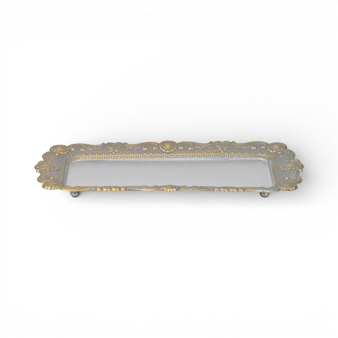 6243SV - Ecara Silver Metal Table Tray
